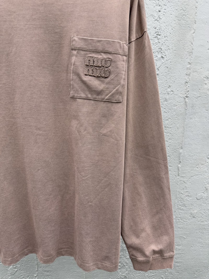 Miu Miu Pocket Letter Embroidered Long Sleeve 6