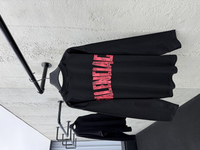 Balenciaga Loose Round Neck Monogram Drop Shoulder Long Sleeve T-Shirt 1