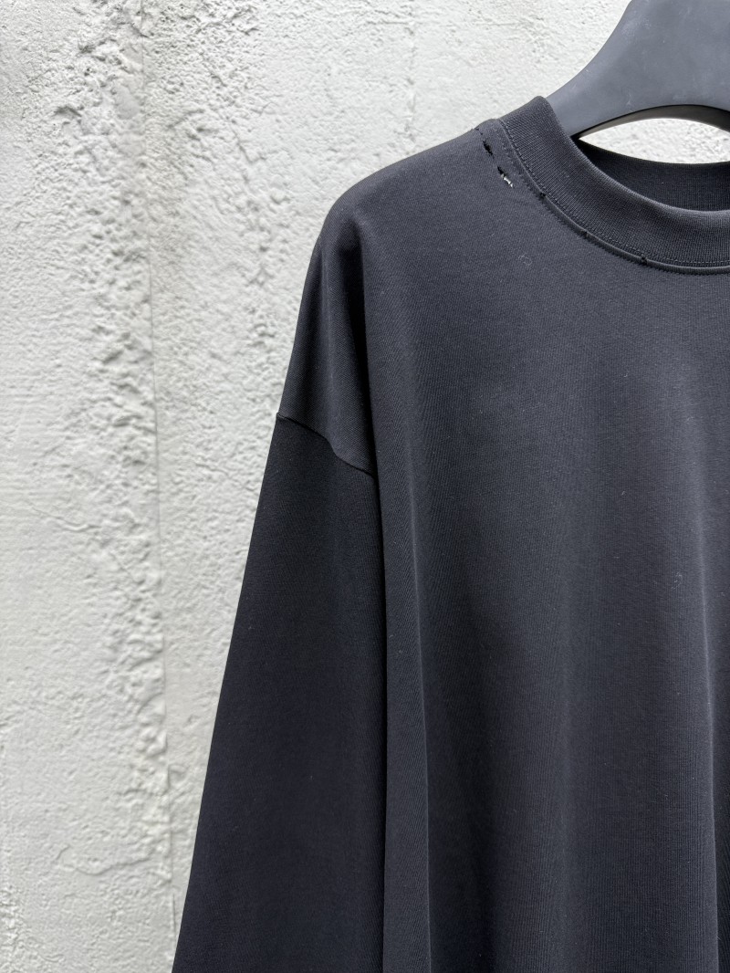 Balenciaga Loose Round Neck Monogram Drop Shoulder Long Sleeve T-Shirt 3