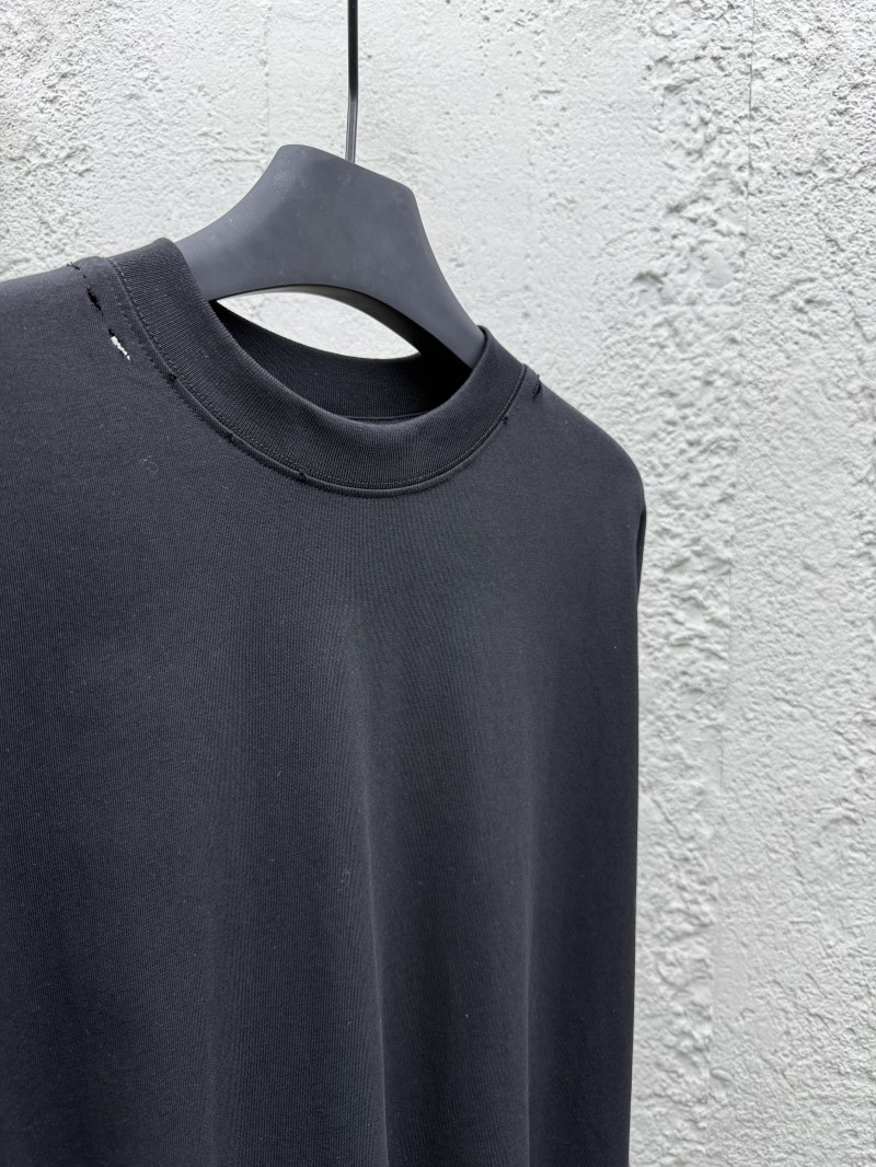 Balenciaga Loose Round Neck Monogram Drop Shoulder Long Sleeve T-Shirt 7