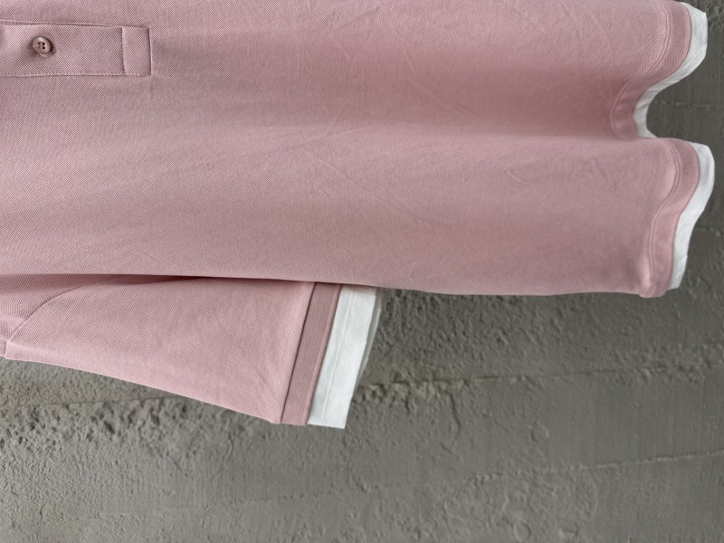 Prada Plain Knit False Two Piece Short Sleeve Polo Shirt 1 5