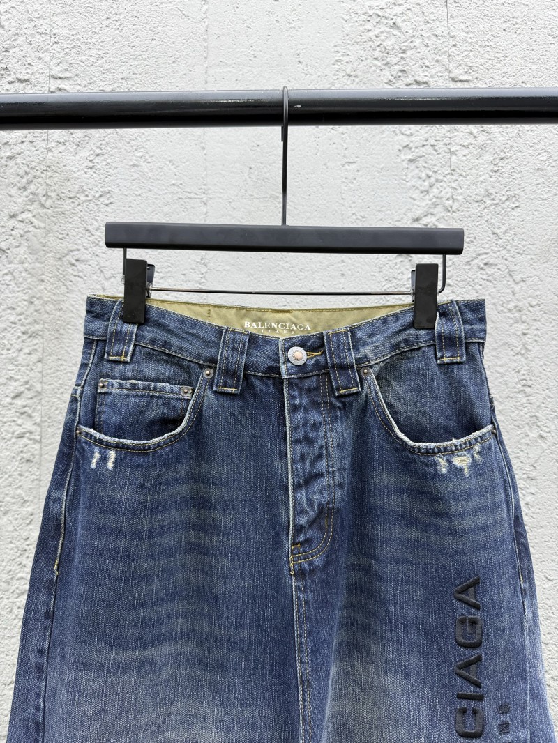 Balenciaga jeans embroidered denim pants 2