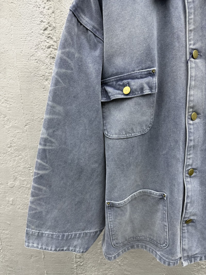 Prada Distressed Ice Blue Four-Pocket Work Jacket 5