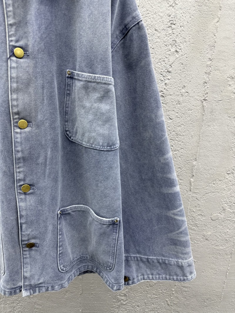 Prada Distressed Ice Blue Four-Pocket Work Jacket 6