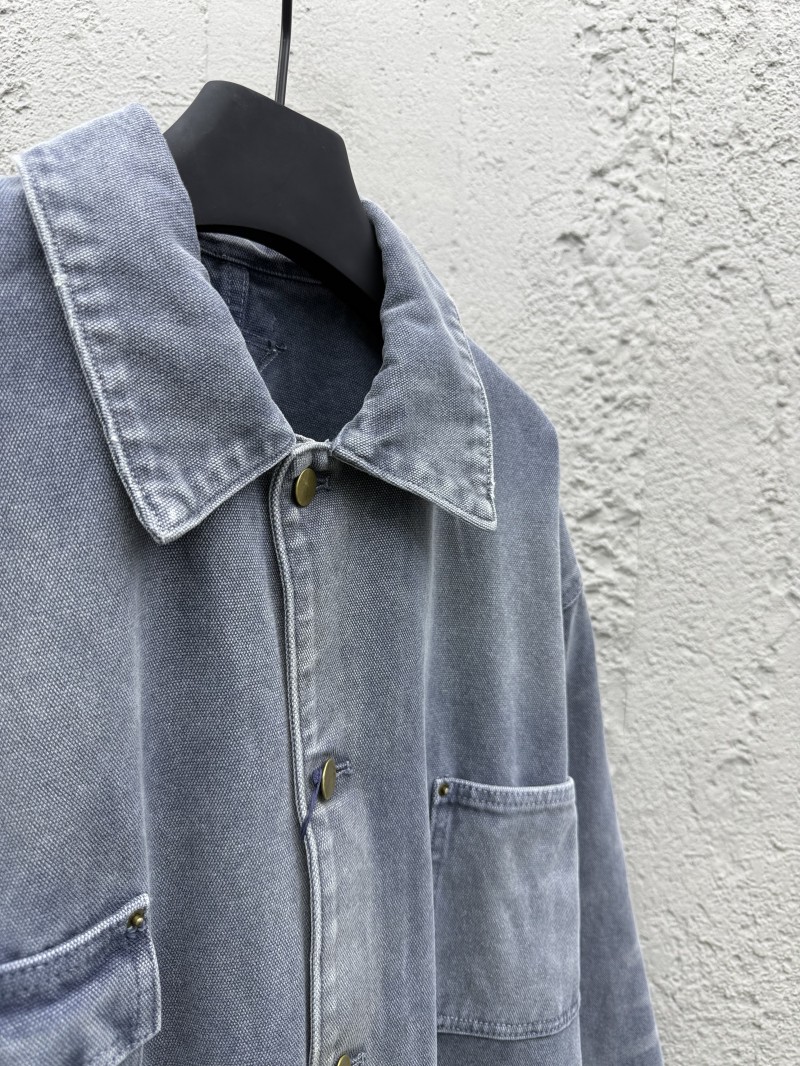 Prada Distressed Ice Blue Four-Pocket Work Jacket 7