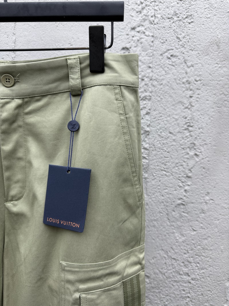 LV Solid Color Letter Embroidery Casual Workwear Pants 2 4
