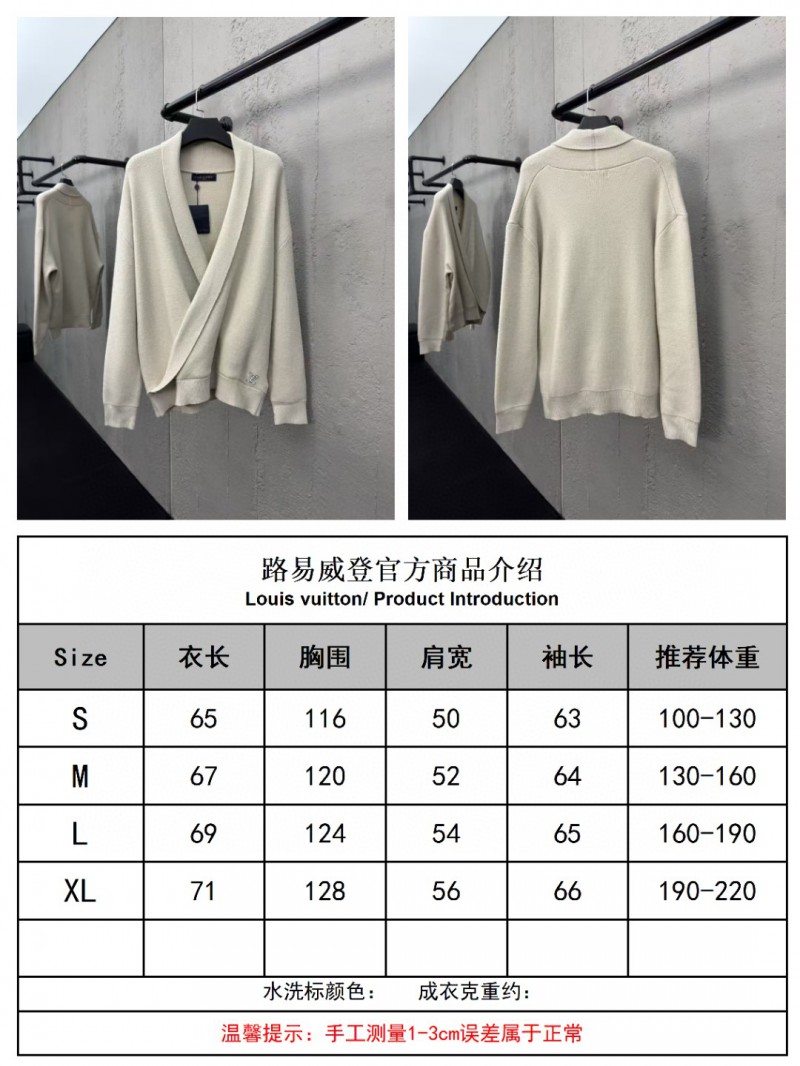 LV Hand-stitched logo wool cardigan 9