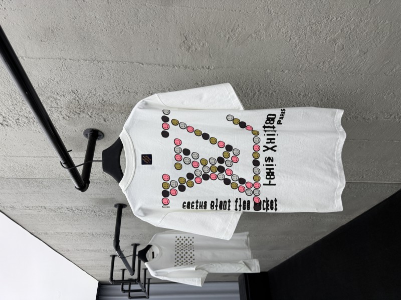 LV brand logo print round neck short sleeve T-shirt 1