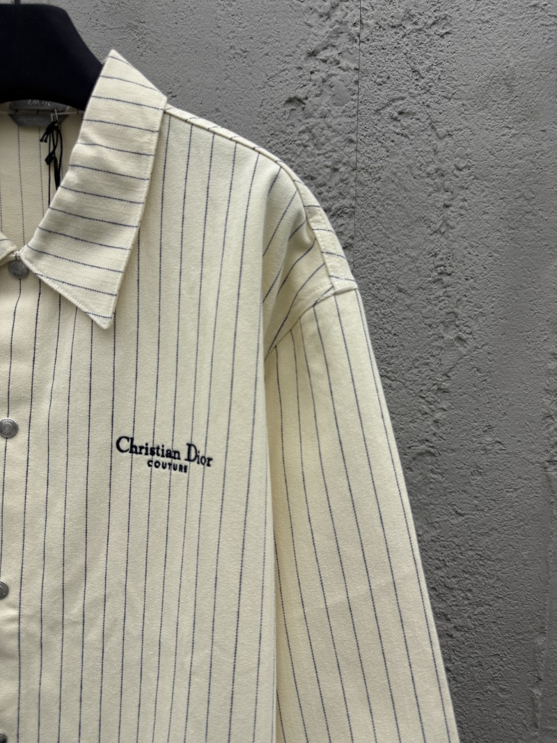 Dior herringbone striped embroidered shirt 4