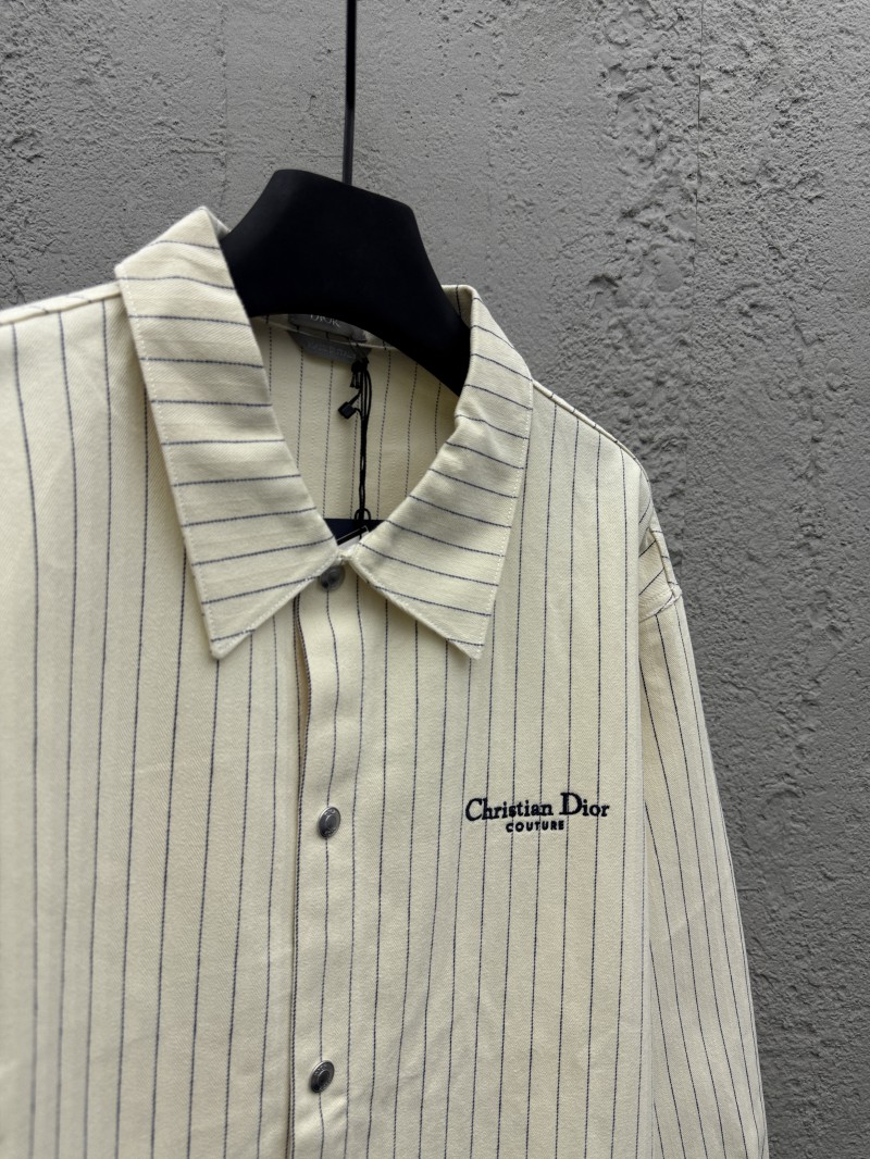 Dior herringbone striped embroidered shirt 7