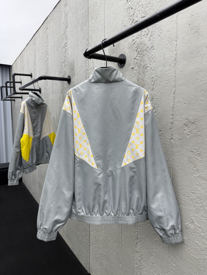 LV Color-blocked High-neck Zipper Jacket Coat 1