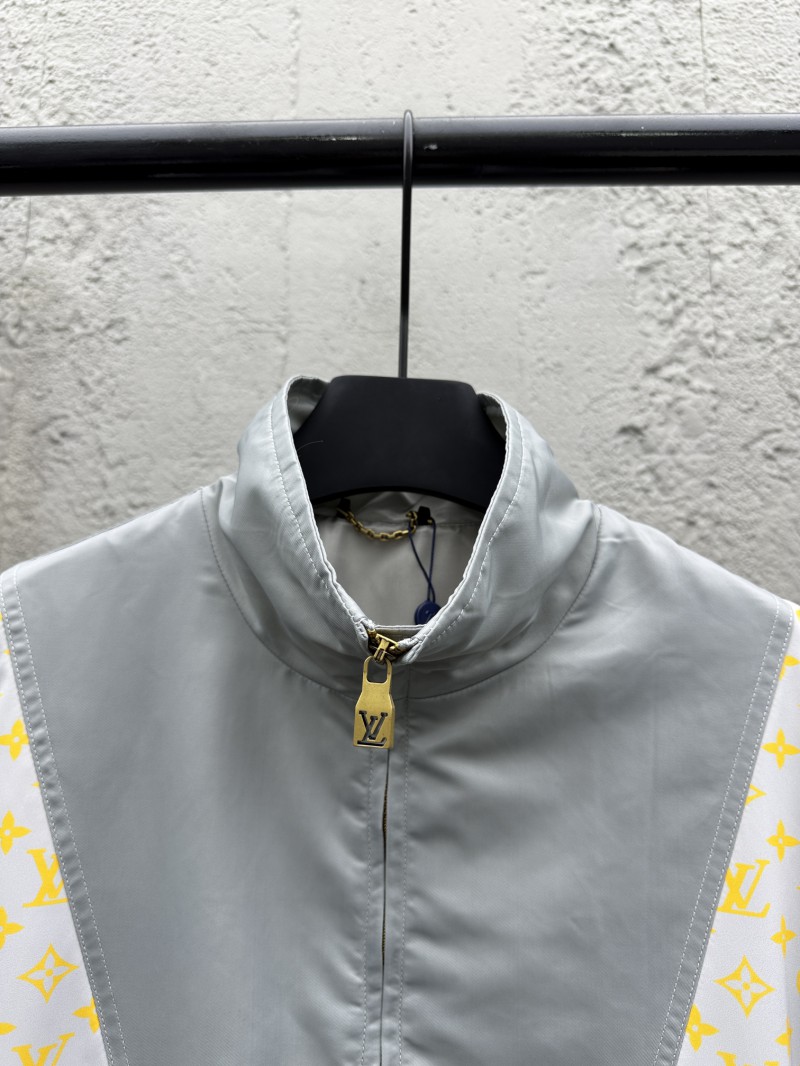 LV Color-blocked High-neck Zipper Jacket Coat 2