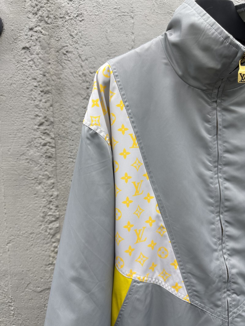 LV Color-blocked High-neck Zipper Jacket Coat 3