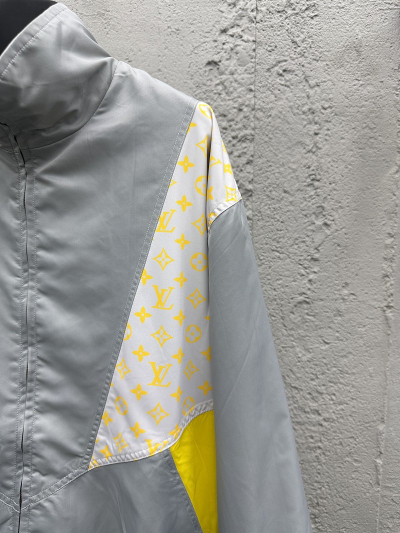 LV Color-blocked High-neck Zipper Jacket Coat 4