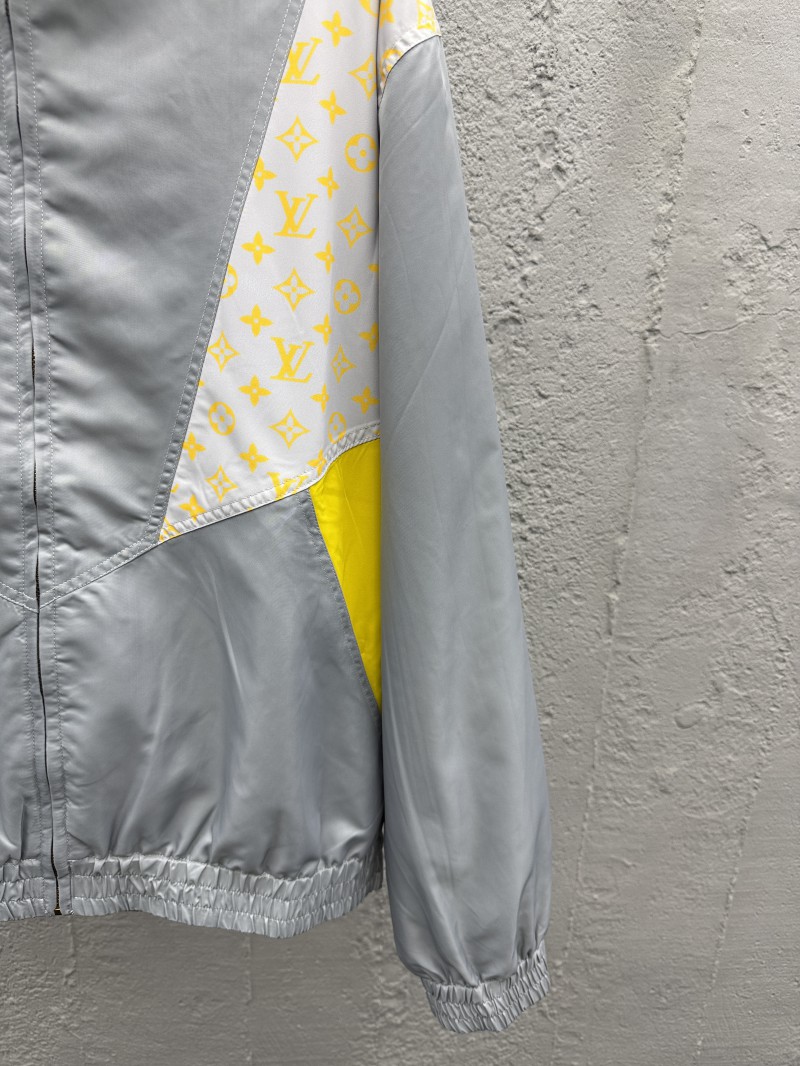 LV Color-blocked High-neck Zipper Jacket Coat 6