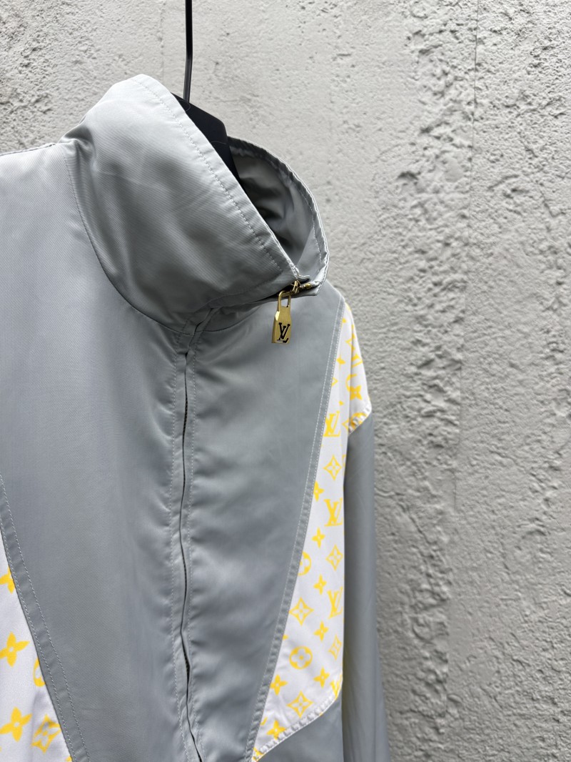 LV Color-blocked High-neck Zipper Jacket Coat 7