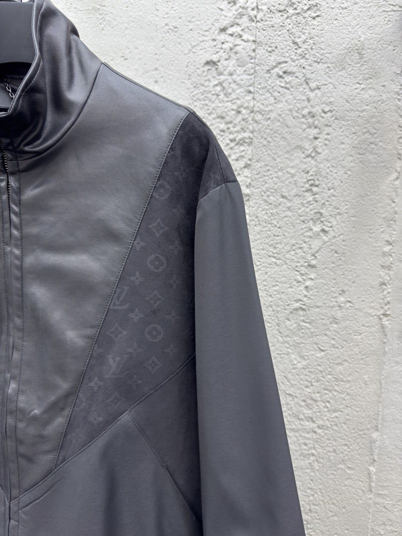 LV Patchwork Leather Jacquard Jacket 4