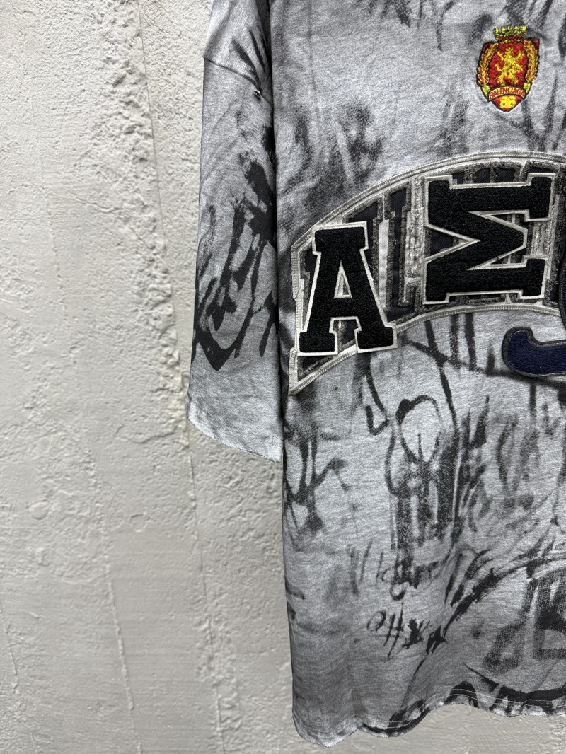 Balenciaga Graffiti Print Letter Label Round Neck Short Sleeve 4