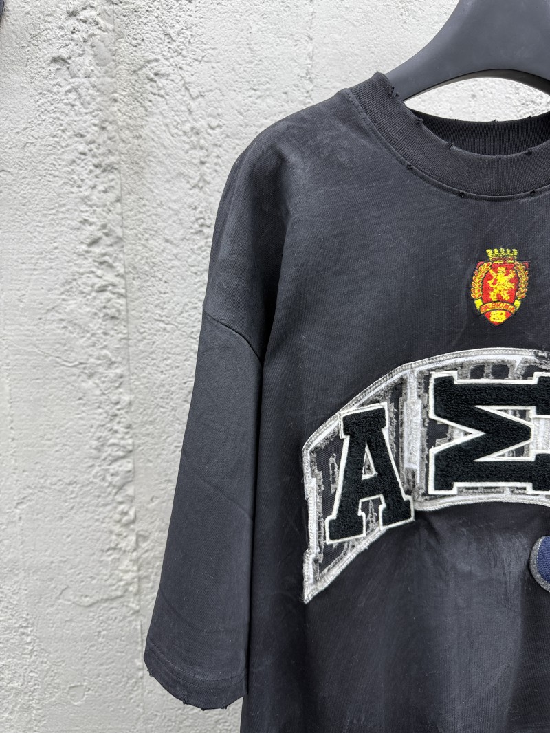Balenciaga letter embroidered round neck short sleeve T-shirt 3