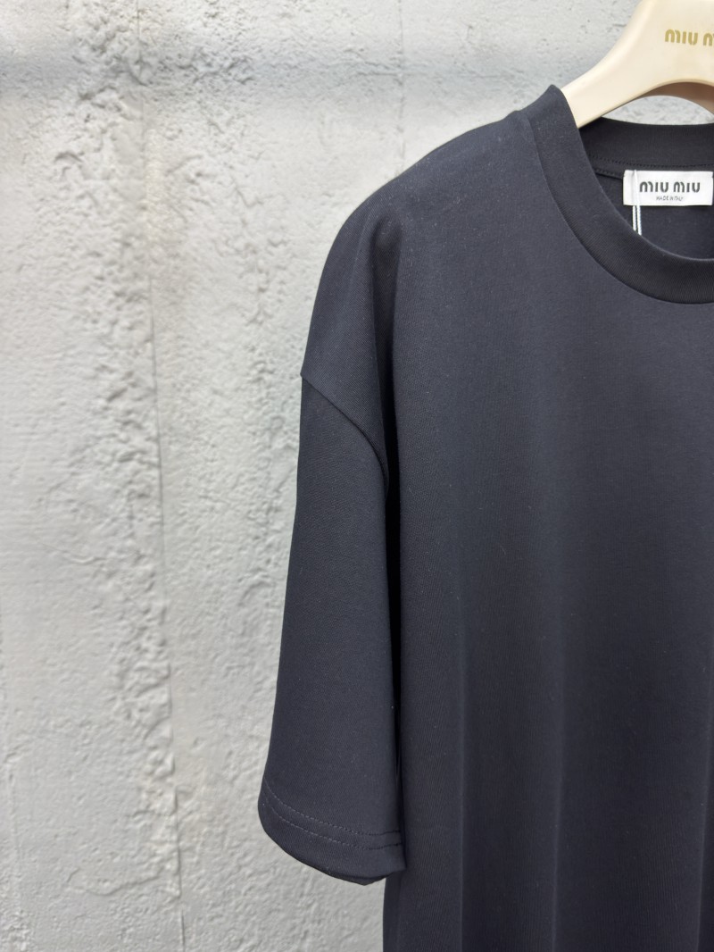 Miu Miu Embroidered Letter Short Sleeve 1 3