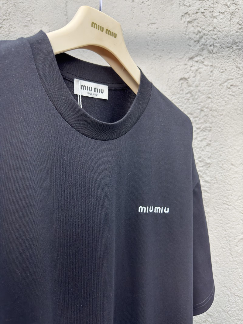 Miu Miu Embroidered Letter Short Sleeve 1 7