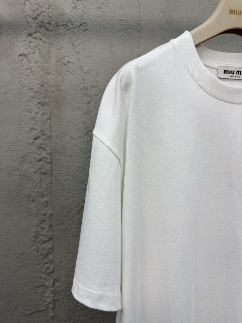 Miu Miu Embroidered Letter Short Sleeve 2 3