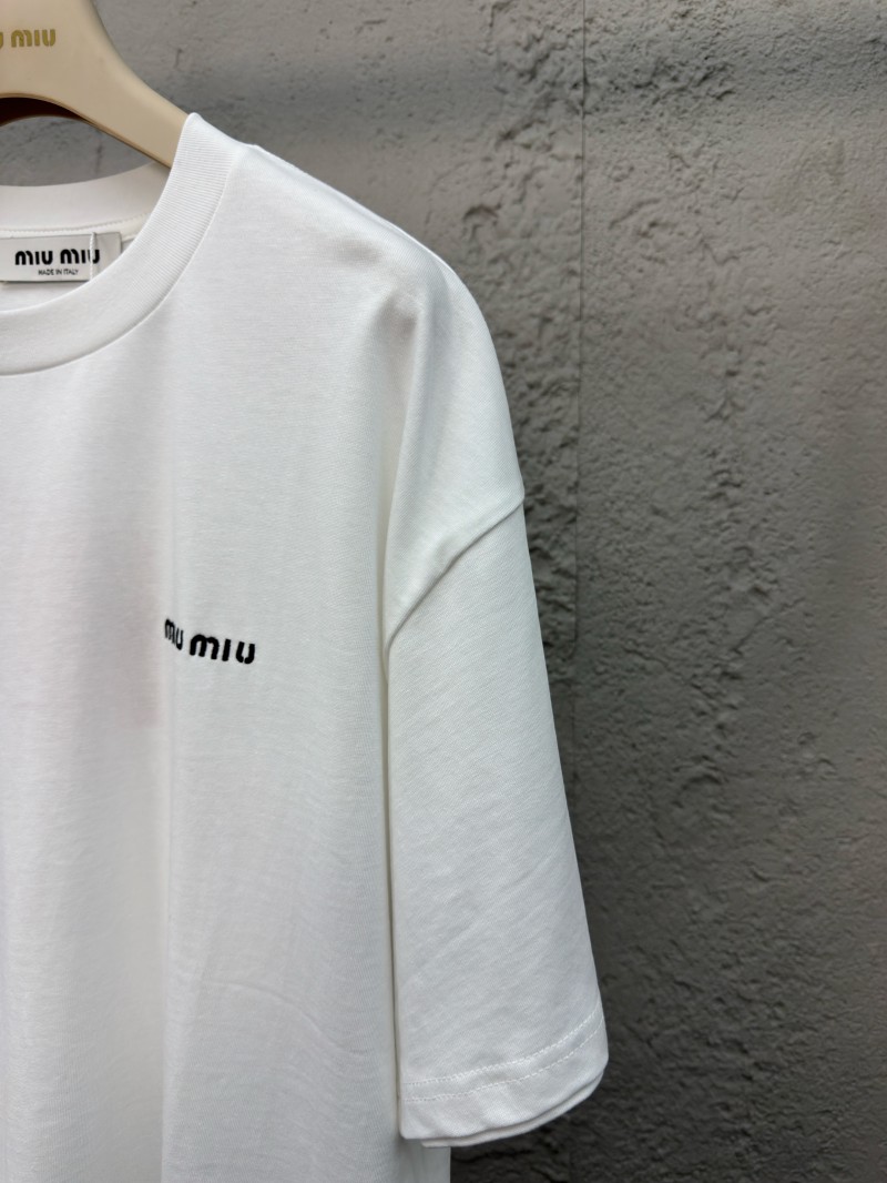 Miu Miu Embroidered Letter Short Sleeve 2 4