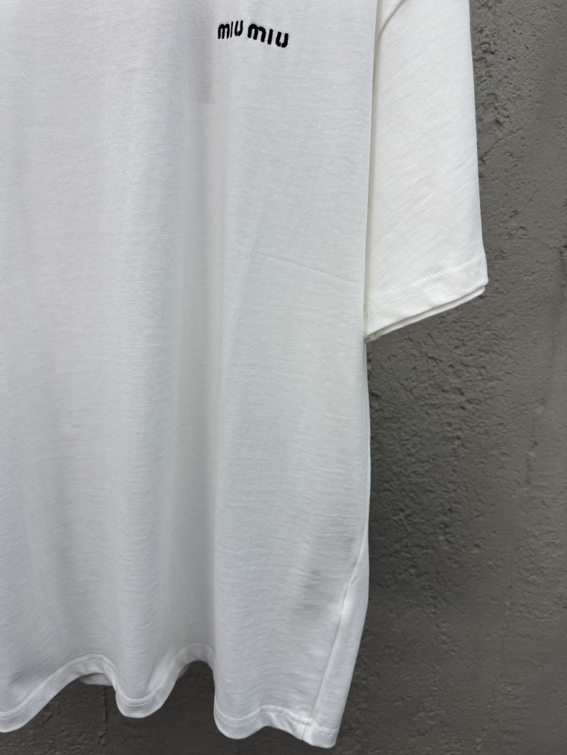 Miu Miu Embroidered Letter Short Sleeve 2 6