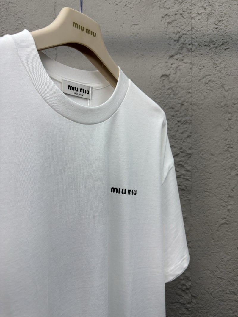 Miu Miu Embroidered Letter Short Sleeve 2 7