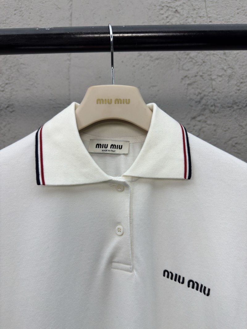 Miu Miu Collared Striped Polo Shirt 2