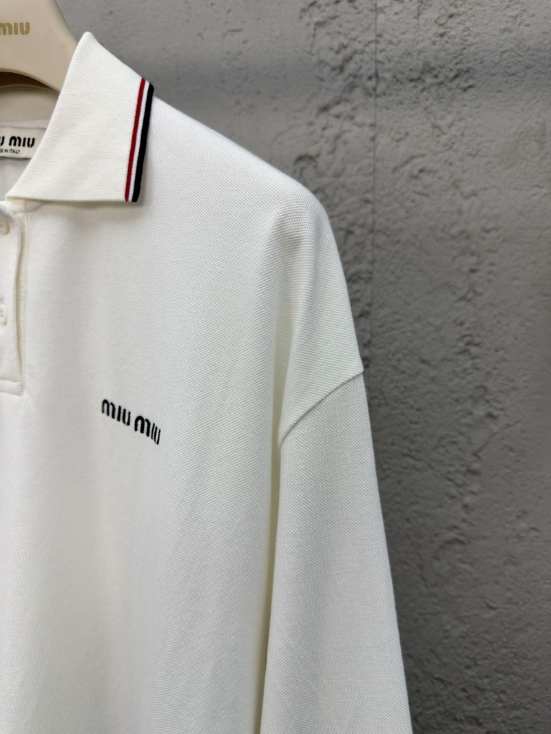 Miu Miu Collared Striped Polo Shirt 4