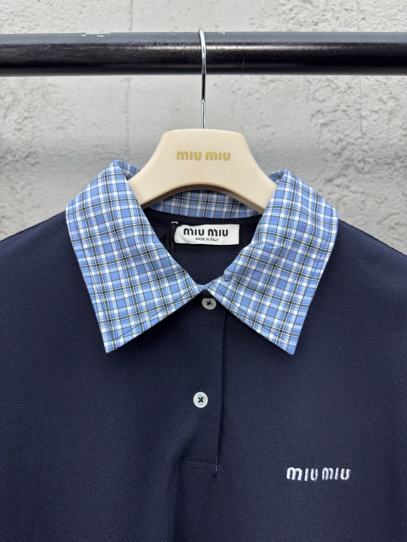 Miu Miu Checkered Logo Polo Shirt 2