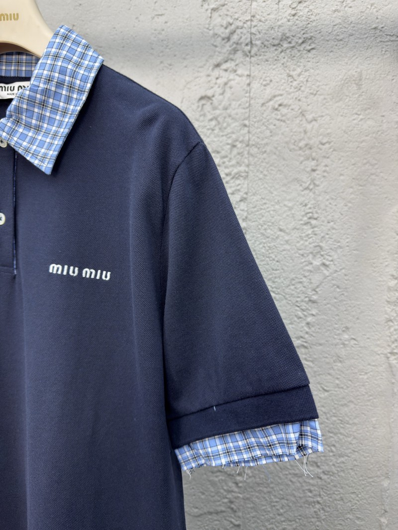 Miu Miu Checkered Logo Polo Shirt 4