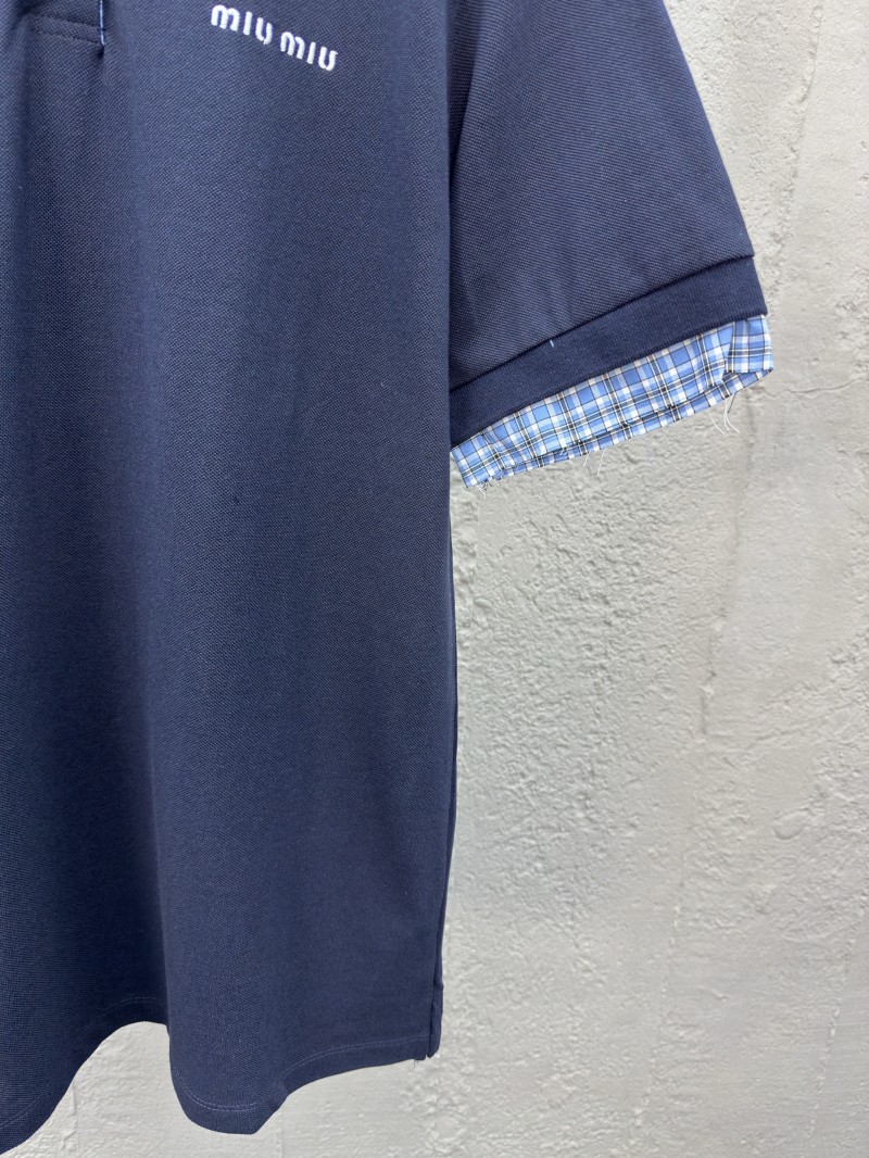 Miu Miu Checkered Logo Polo Shirt 6