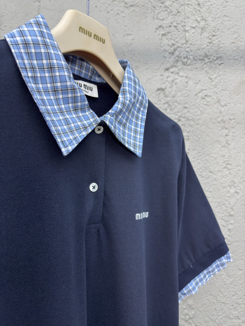 Miu Miu Checkered Logo Polo Shirt 7