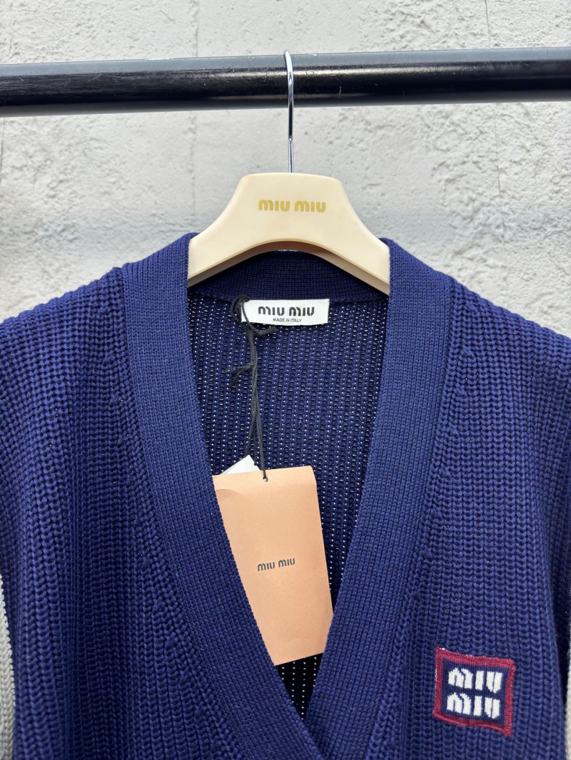 Miu Miu Wool Blend Patchwork Knitted Cardigan 2