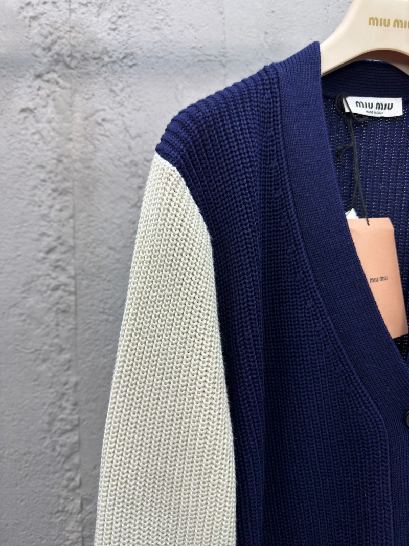 Miu Miu Wool Blend Patchwork Knitted Cardigan 3