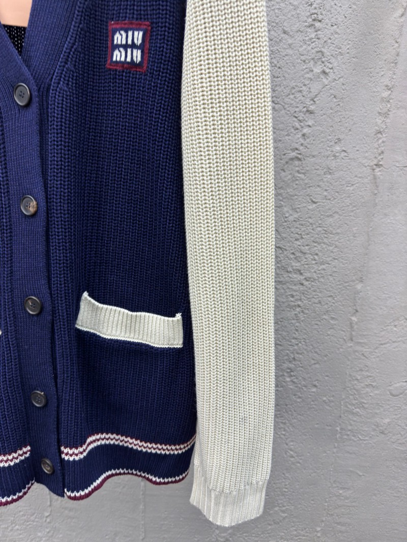 Miu Miu Wool Blend Patchwork Knitted Cardigan 6