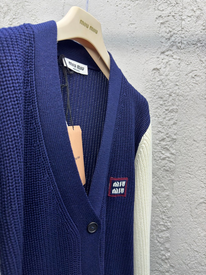 Miu Miu Wool Blend Patchwork Knitted Cardigan 7