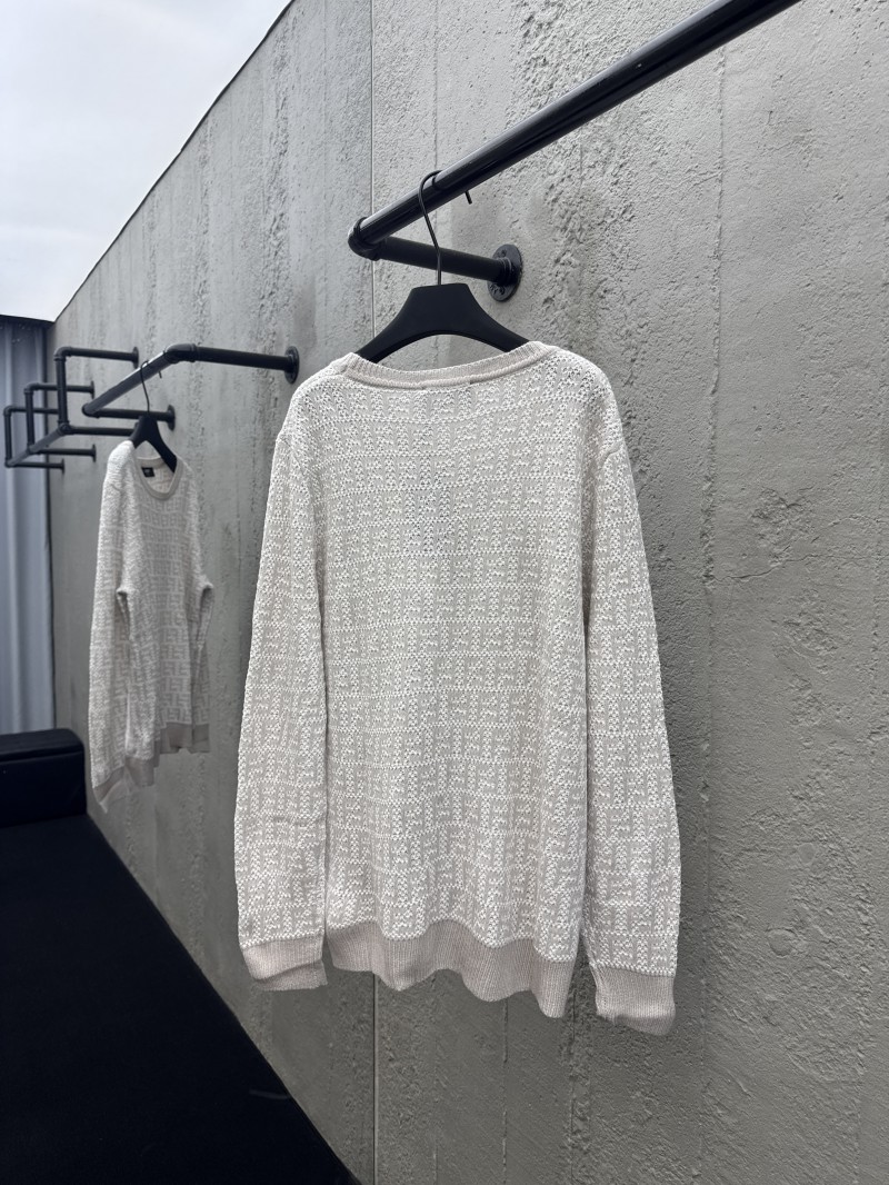 Fendi Solid Color Round Neck Long Sleeve Sweater 1