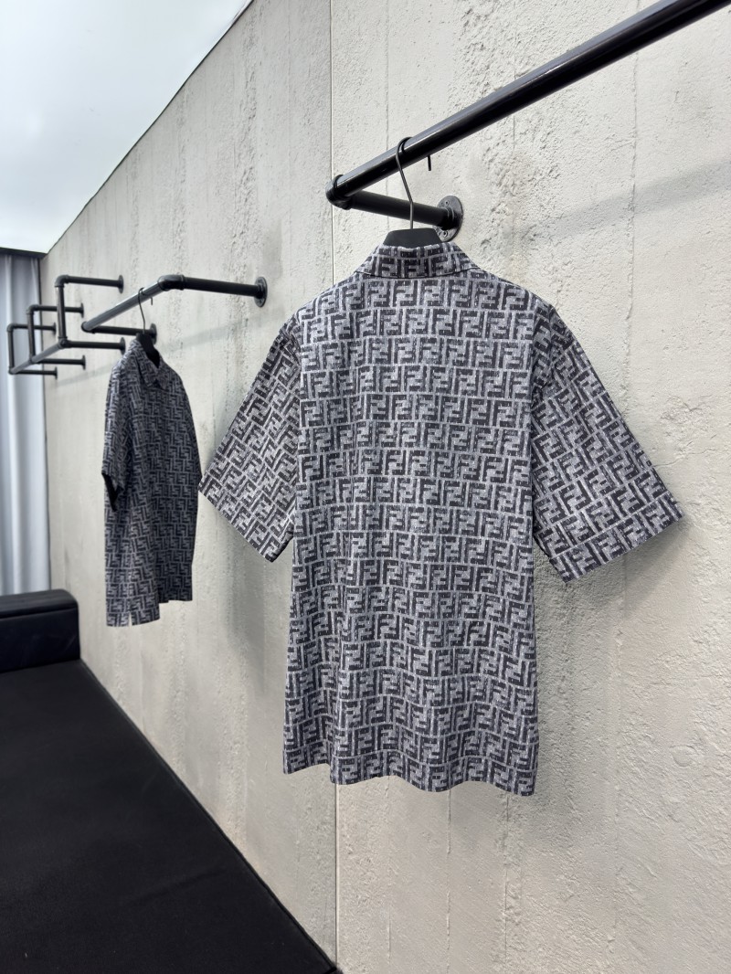 Fendi Full-print FF lettering denim shirt 1