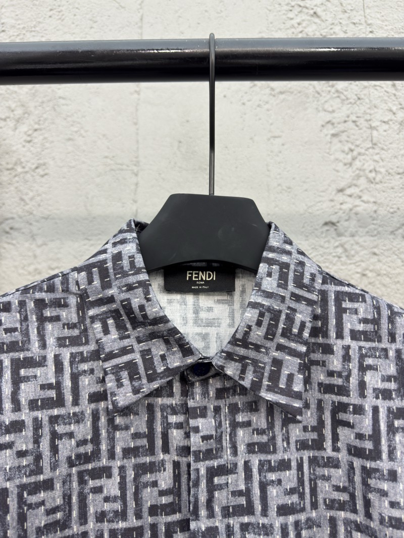 Fendi Full-print FF lettering denim shirt 2