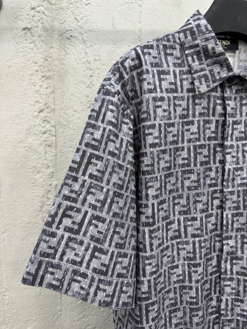 Fendi Full-print FF lettering denim shirt 3