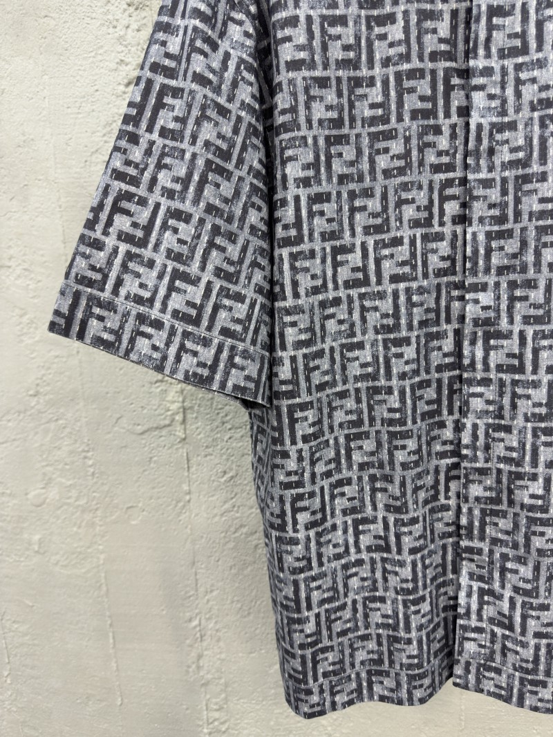 Fendi Full-print FF lettering denim shirt 5