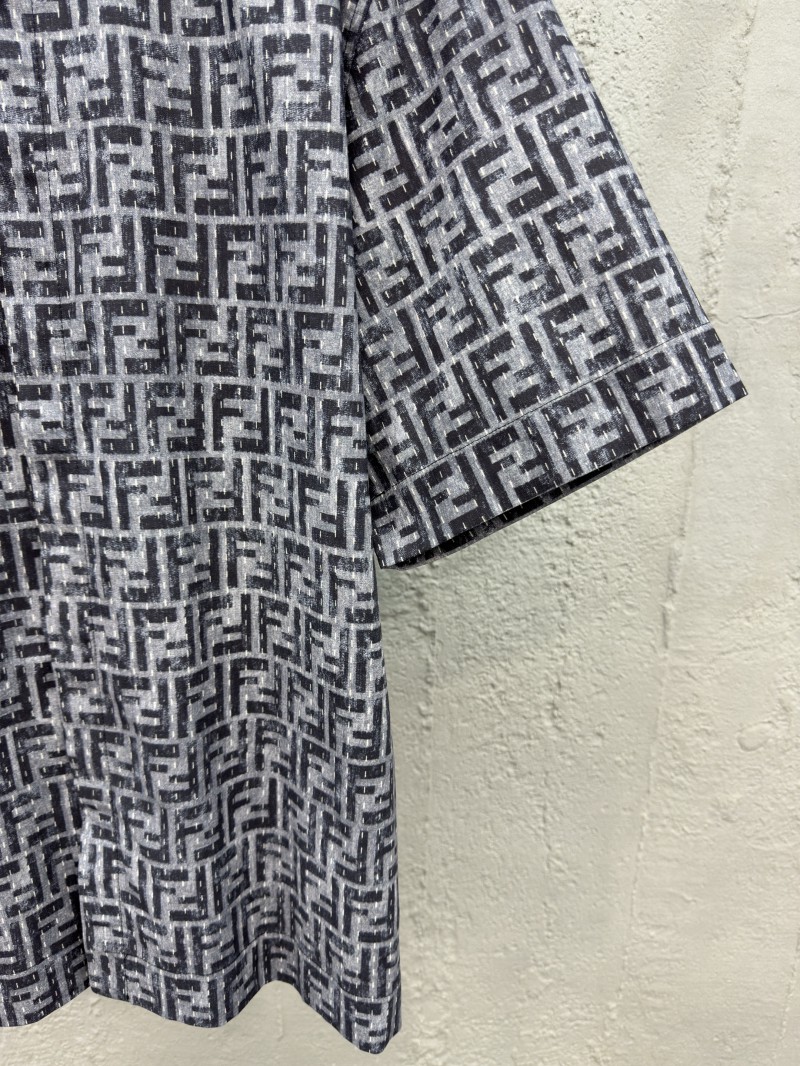 Fendi Full-print FF lettering denim shirt 6