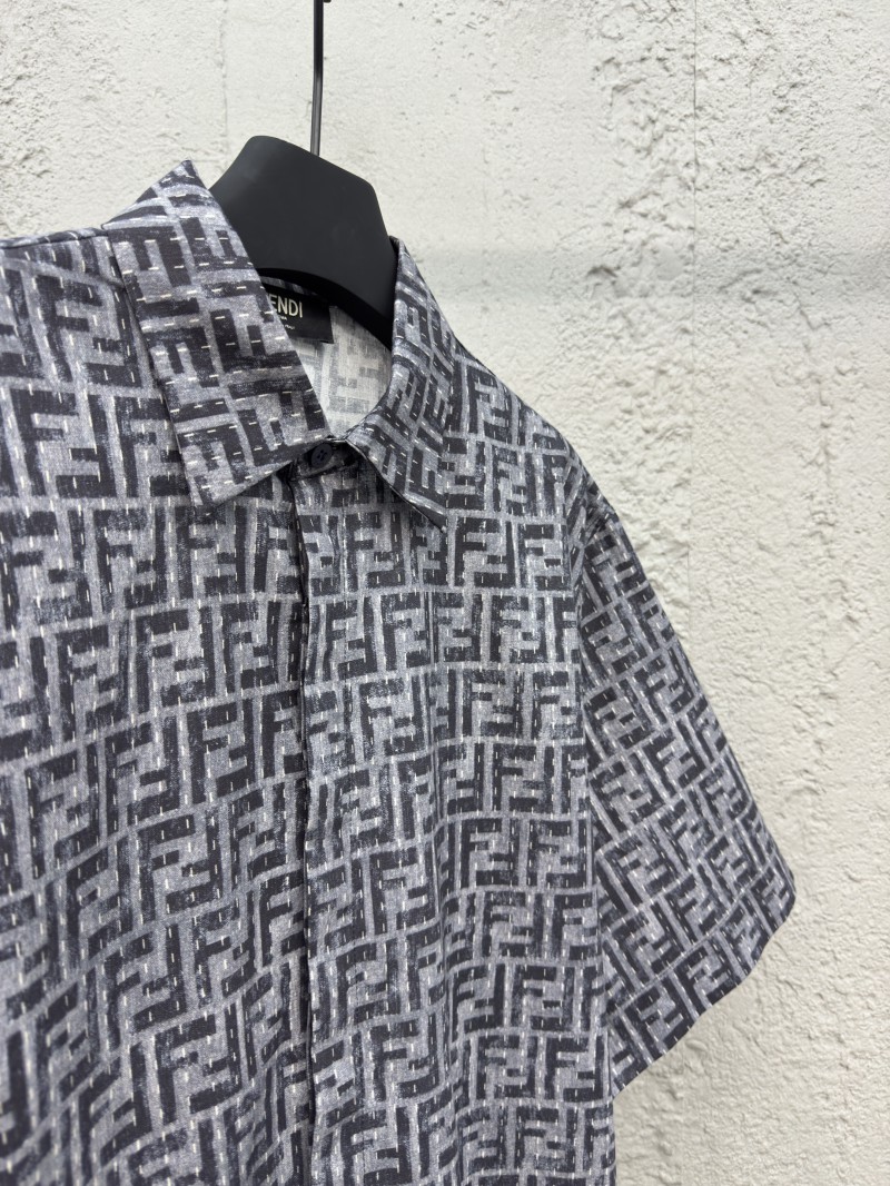 Fendi Full-print FF lettering denim shirt 7