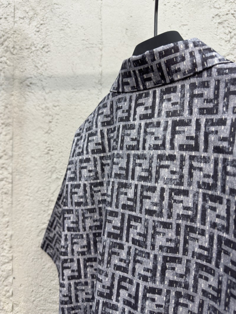 Fendi Full-print FF lettering denim shirt 8