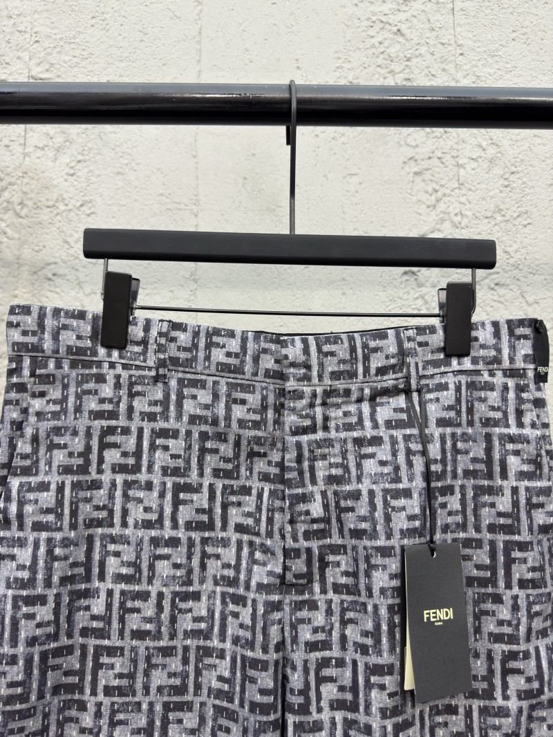 Fendi Full Print FF Denim Shorts 2