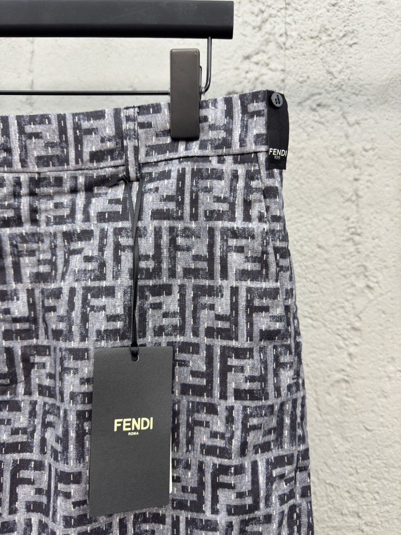 Fendi Full Print FF Denim Shorts 4