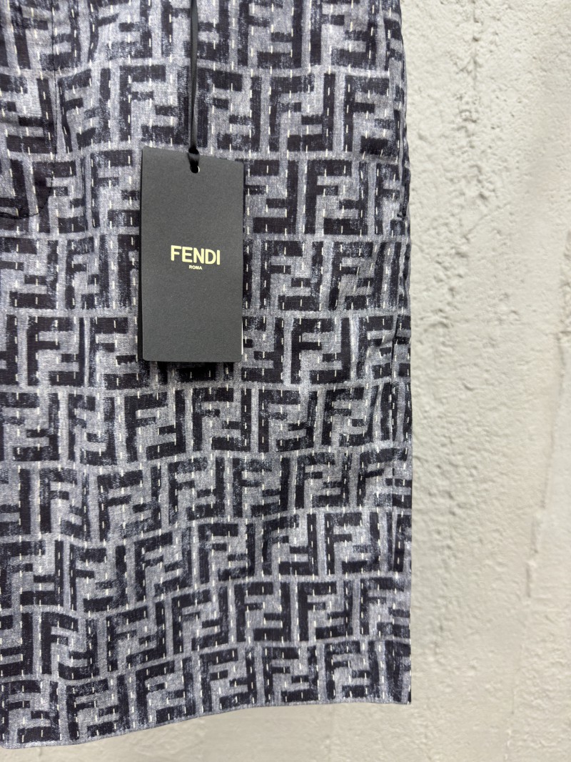 Fendi Full Print FF Denim Shorts 6